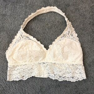 aerie Ivory Lace Longline Bralette
